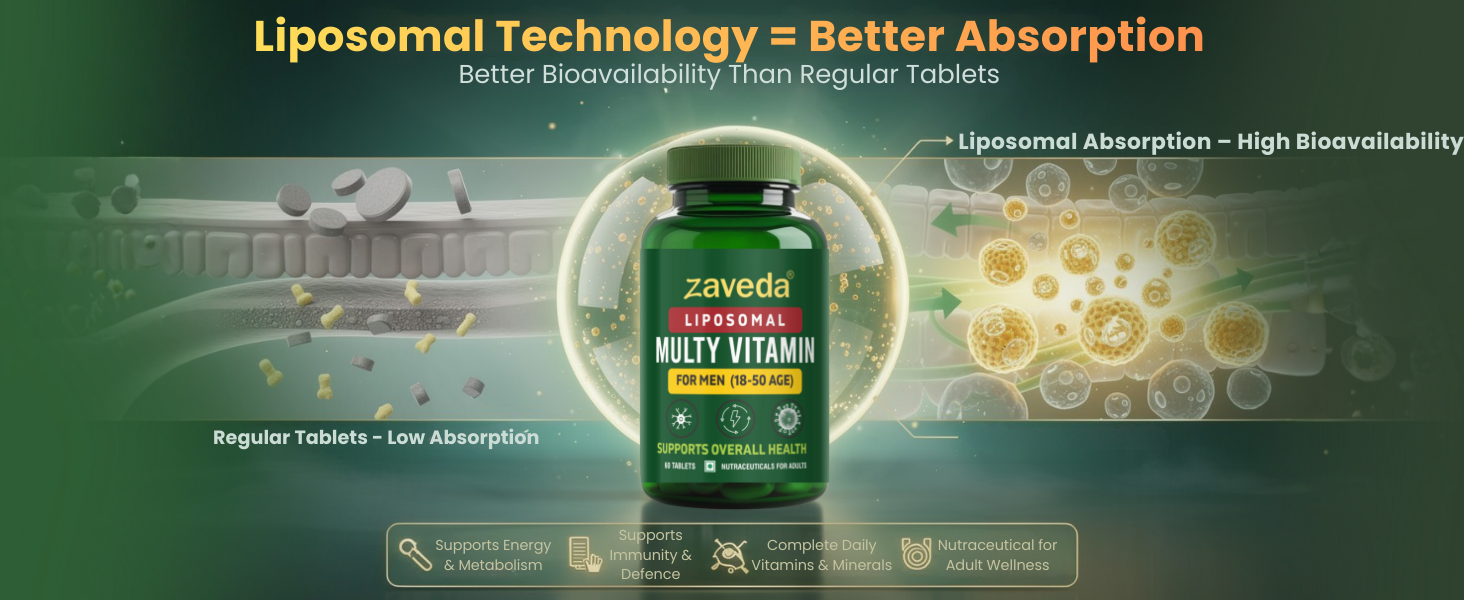 Liposomal Multivitamin Tablets for Men 18-50 Age, 60 Nos. Veg