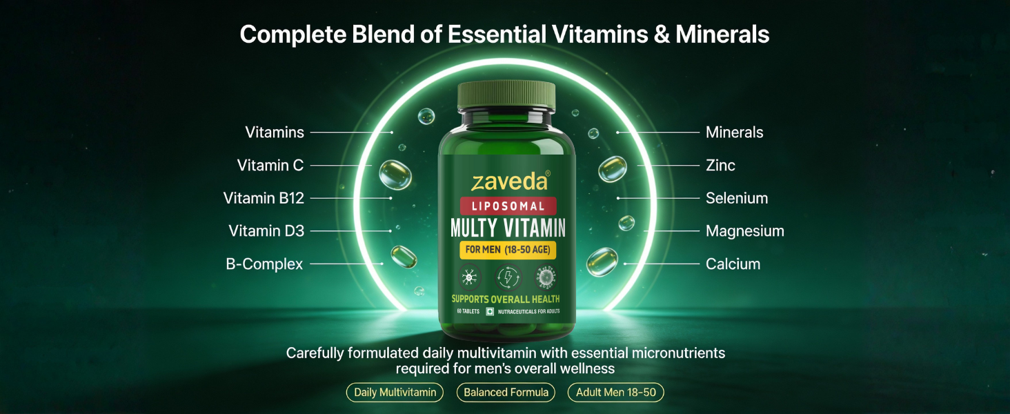 Liposomal Multivitamin Tablets for Men 18-50 Age, 60 Nos. Veg