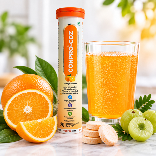 CDZ Orange Flavour Effervescent Tablets Set of 4 Tubes