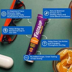 Fast&Up Vitalize - Immunity Essential Multivitamin (20 Effervescent Tablets - Orange Flavor) & Fast&Up Reload electrolyte instant energy and hydration drink - 20 effervescent tablets - Cola flavour