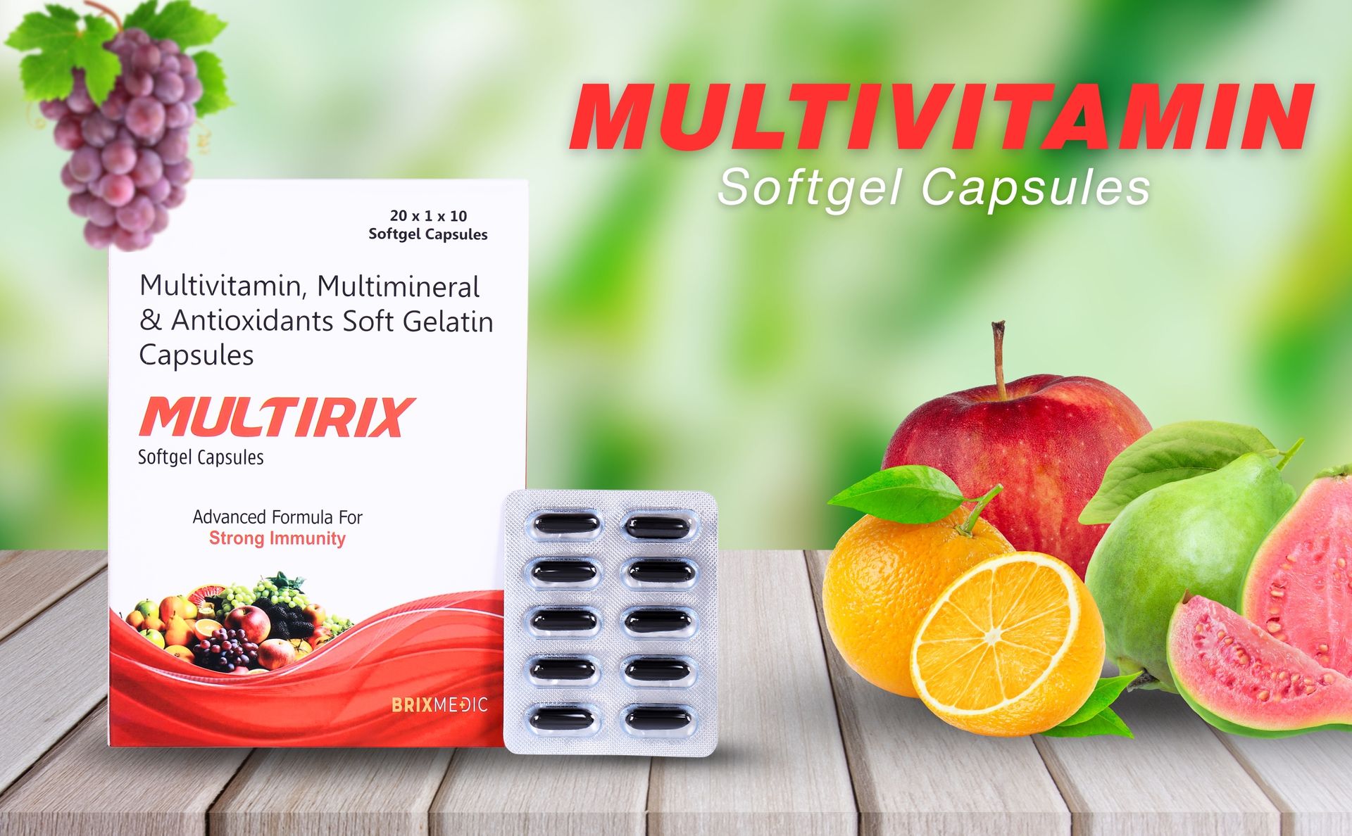 Multirix Multivitamin & Multimineral Softgel Capsules – For Men & Women | With Antioxidants for Immunity, Energy & Overall Wellness | 10 Capsules