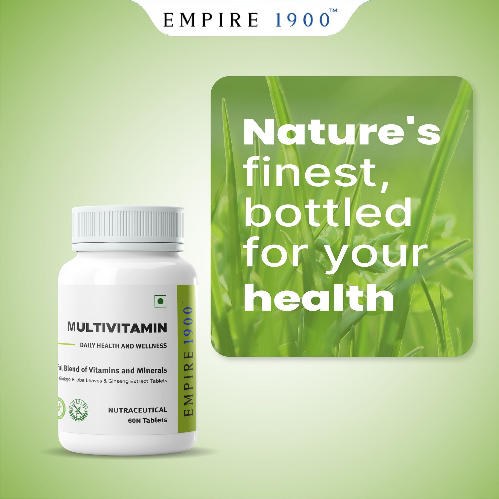 EMPIRE 1900 Multivitamin (Antioxidants) | Daily Health Supplements | Healthy for Men and Women | Supports Immunity, Energy, Heart, and Brain | Vegetarian, Gluten-Free | (60 Vegetarian Tablets)