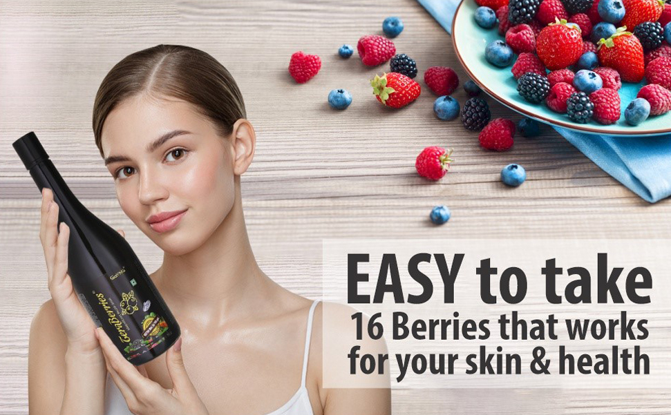 Teraberries Collagen Supplement for Women 1 Litre Syrup with 16 Berries and Antioxidants for Glowing Skin Super Energy and Immunity Boost