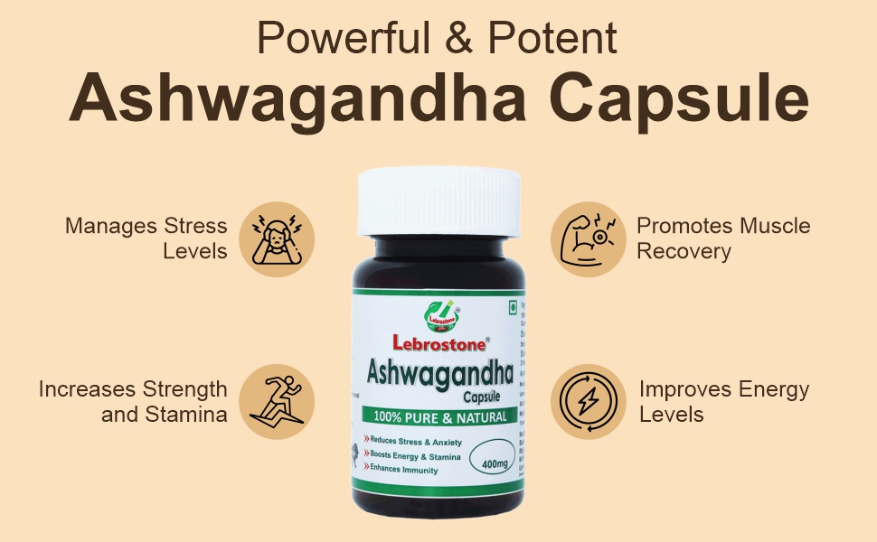Ashwagandha 30 Capsule | Pure & Natural Organic Capsules | Stress Relief & Energy Booster | Immunity, Stamina & Strength Support | Herbal Supplement for Daily Wellness