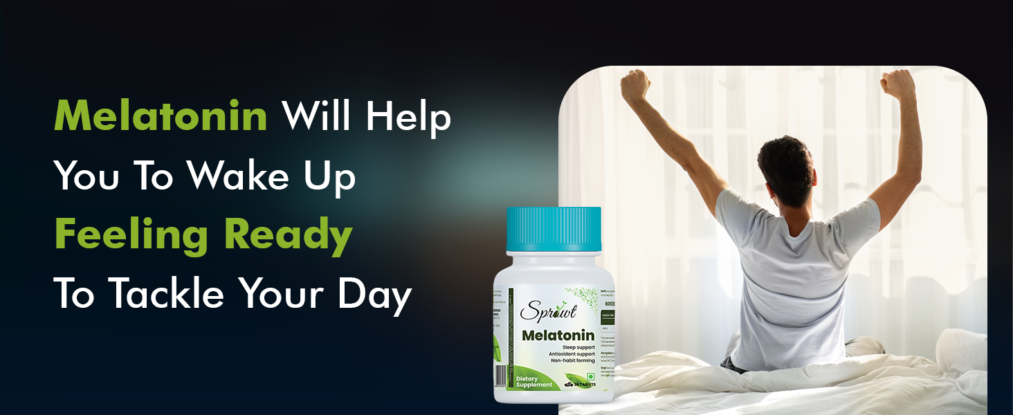 Sprowt Melatonin 10mg Sleeping Tablets | Sleep Supplement, Antioxidant Support & Non-Habit Forming - 30 Veg Tablets