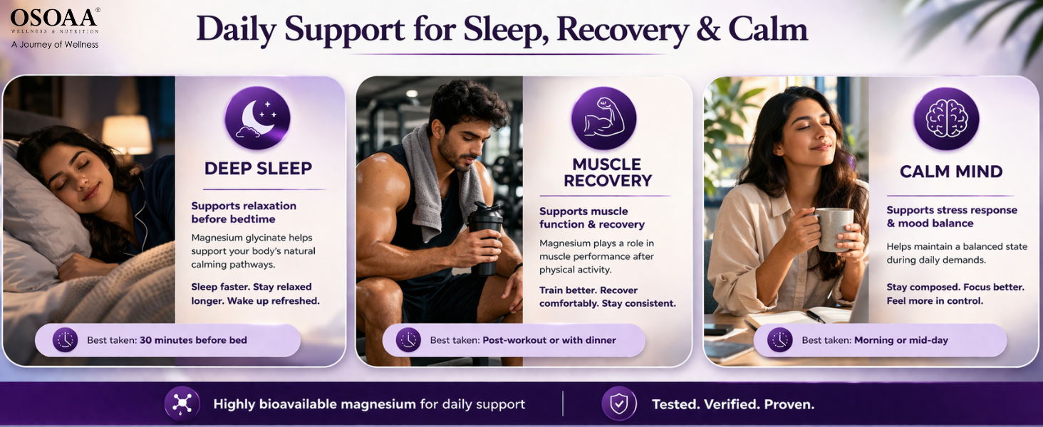 Chelated Magnesium Glycinate 2000mg Tablets – 60 Tablets | High Absorption Magnesium Supplement for Muscle Recovery, Bone Health, Energy & Sleep Support | Non-GMO, Vegan & Easy to Absorb