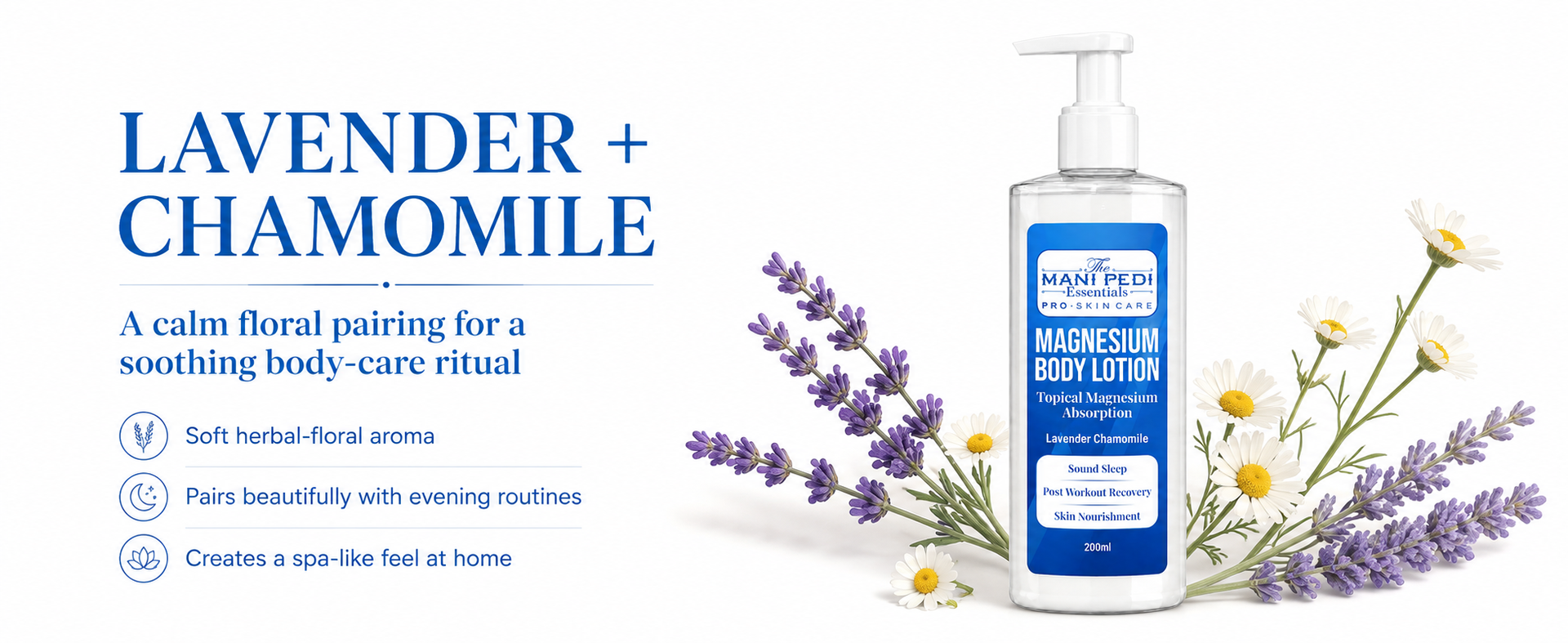 TMPE Magnesium Body Lotion. Transdermal Magnesium Supplement for Sound Sleep & Post Workout Muscle Recovery. Spasms, Cramps Recovery & Skin Nourishment - 200ml