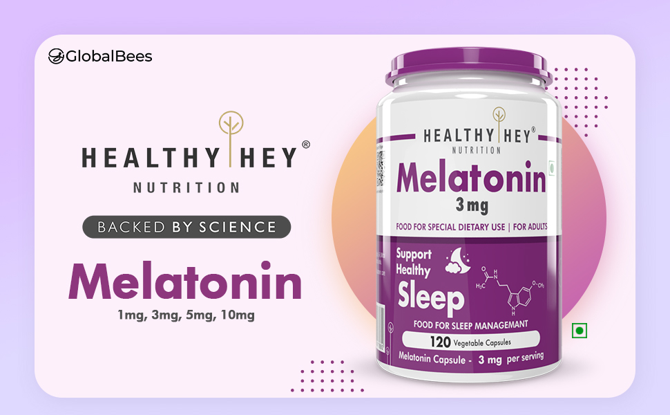 HealthyHey Nutrition Melatonin 3mg, 120 capsules & Magnesium Glycinate 120 capsules