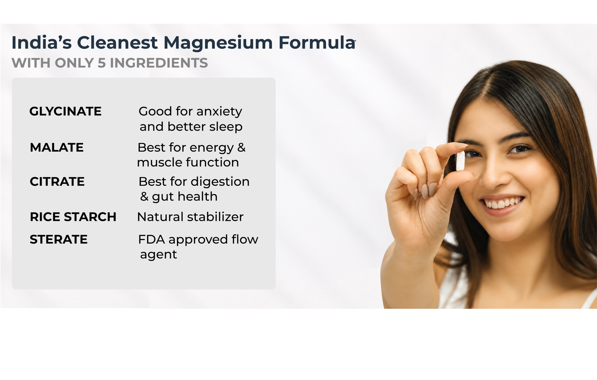 Triple Magnesium Complex, Glycinate, Malate and Citrate, 300 mg Elemental Magnesium, Sleep and Energy Support, 90 Veg Capsules