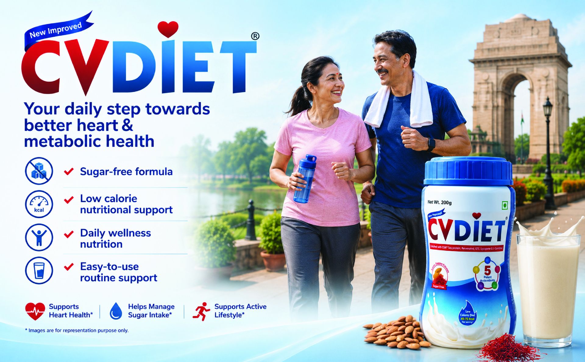 CVDiet | Cardiac Nutrients | Helps Maintain Healthy Heart Function | All-in-one Nutritional Shake | 200gm - Pack of 2