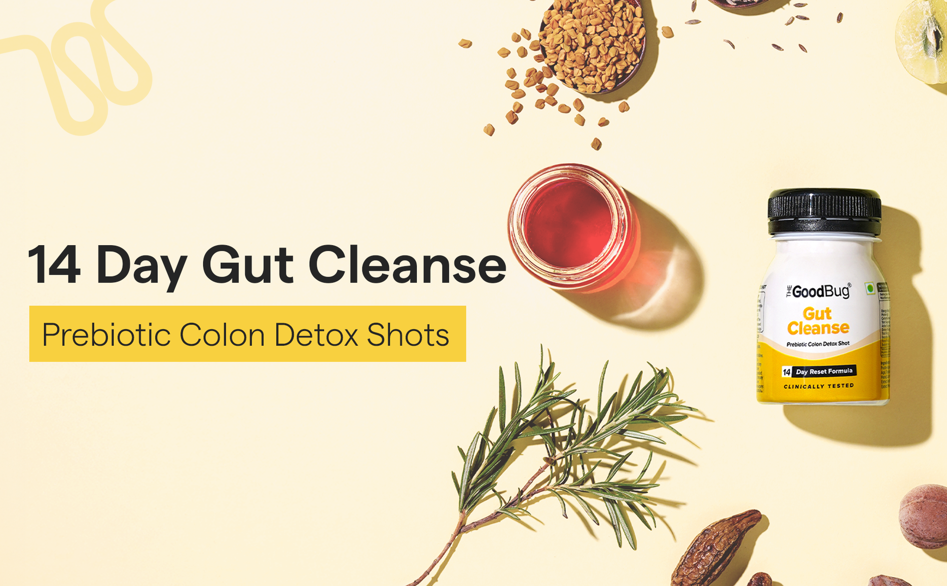 The Good Bug Gut Cleanse - 14 Prebiotic Colon Detox Shots | Improves Probiotic Activity, Gut Health & Digestion | Tackles Bloating, Gas & Constipation