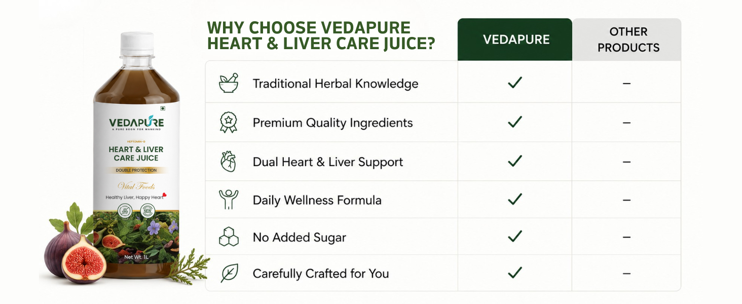 VEDAPURE Heart & Liver Care Juice 1000ml Pack of 3