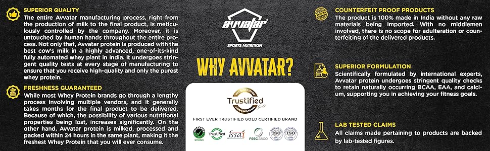 avvatar PERFORMANCE WHEY PROTEIN | 1Kg | Malai Kulfi Flavour I 27.5g Protein | 29 Servings
