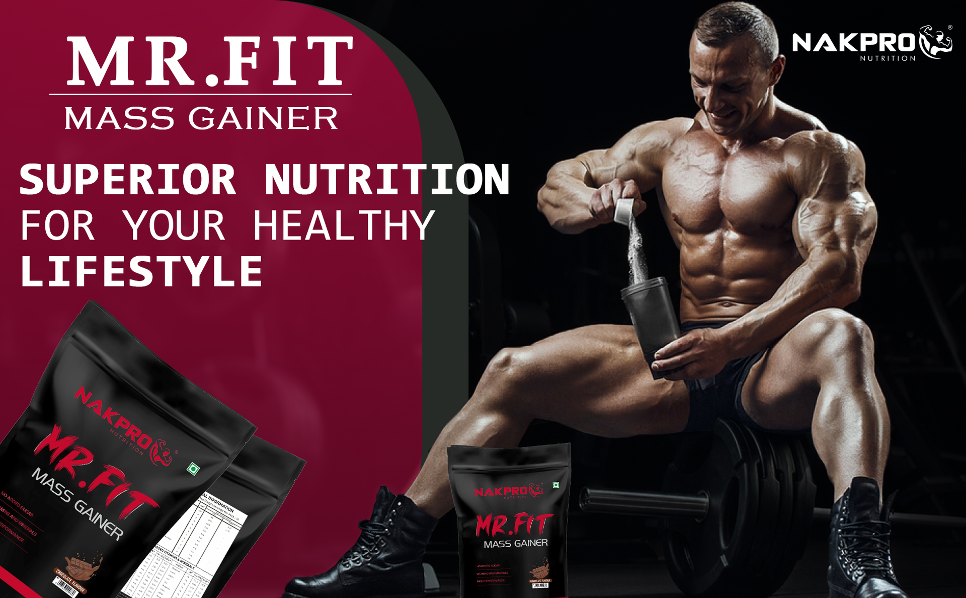 Nakpro MR. FIT Super Fast Weight Gainers/Mass Gainers (1 Kg, Cookies & Cream)