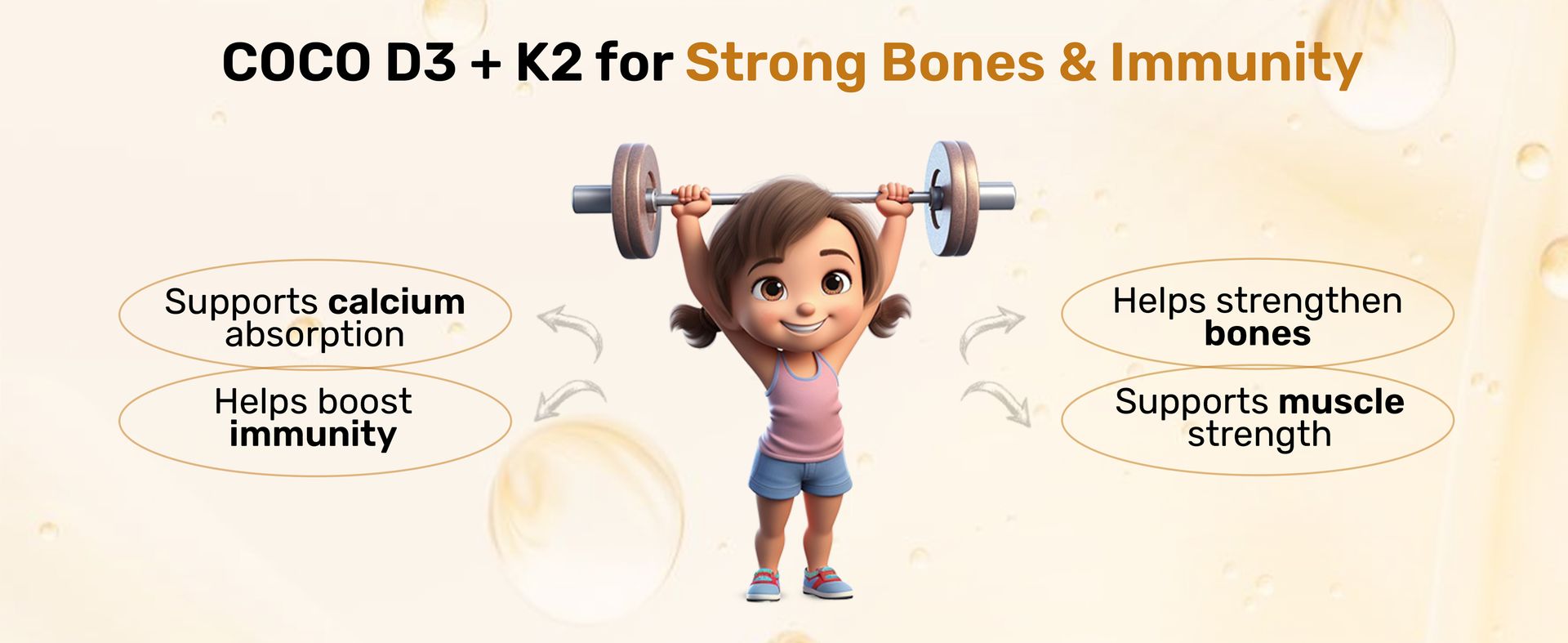 Miduty Coco D3 + K2 Vitamin D3 Drops for Babies & Kids | 600 IU D3 with MK-7 (K2) | Cholecalciferol + MK-7 for Stronger Bones, Teeth, Joints & Immunity | 50 ml