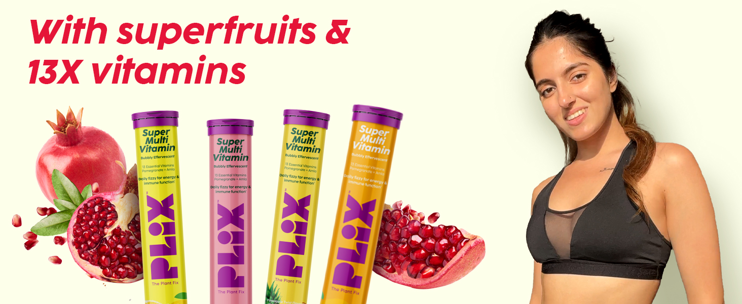 PLIX - THE PLANT FIX Multivitamin 15 Effervescent Tablets (Pack of 4, Juicy Watermelon) for Daily Nutrition | Strengthens Immune System, Energy, Enhanced Performance & Stamina, 100% RDA
