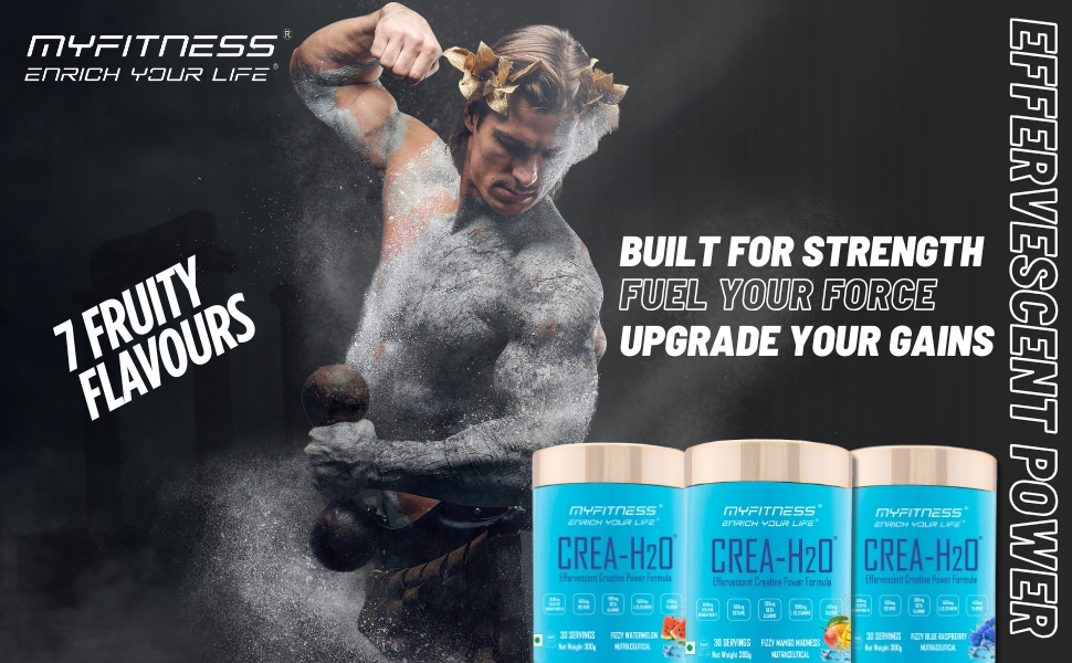 Myfitness Creatine Monohydrate Powder | 300g | Effervescent Pre Workout Power Formula | Creatine Powder With Betaine | Beta Alanine | L-Glutamine | Taurine | Electrolyte Blend (Fizzy Blue Raspberry)