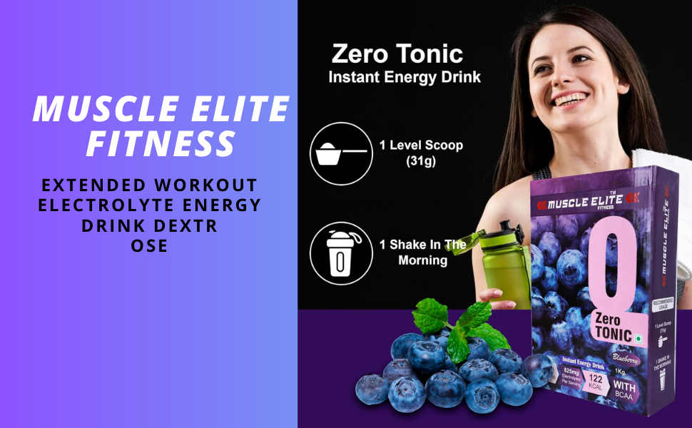 Isotonic Instant Energy Drink Formula, Extended Workout Electrolyte Energy Drink Dextrose Monohydrate and L-Glutamine | 825mg Electrolytes [32 Servings, Blueberry Flavor]