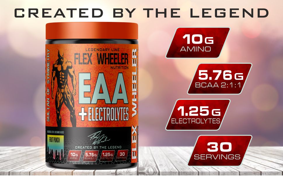 Flex Wheeler Nutrition EAA - 30 Servings | Essential Amino Acids Blend for Optimal Recovery and Performance | Fruit Punch Flavor