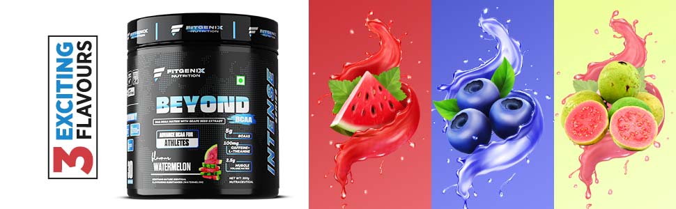 Beyond BCAA | Advance BCAA For Athletes | 300 gm | 30 Servings | 2500mg L-Leucine | 1250mg L-Isoleucine 1250mg L-Valine | 5000mg BCAAs 100mg Caffeine Build Lean Muscle (Blueberry)