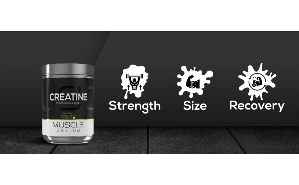 Muscle Asylum Creatine Monohydrate Powder (Unflavoured) – Micronized Creatine, Pre Workout Supplement for Muscle Gain, Strength & Recovery, Pharmaceutical Grade, Gym Supplement for Men & Women – 250g (83 Servings)