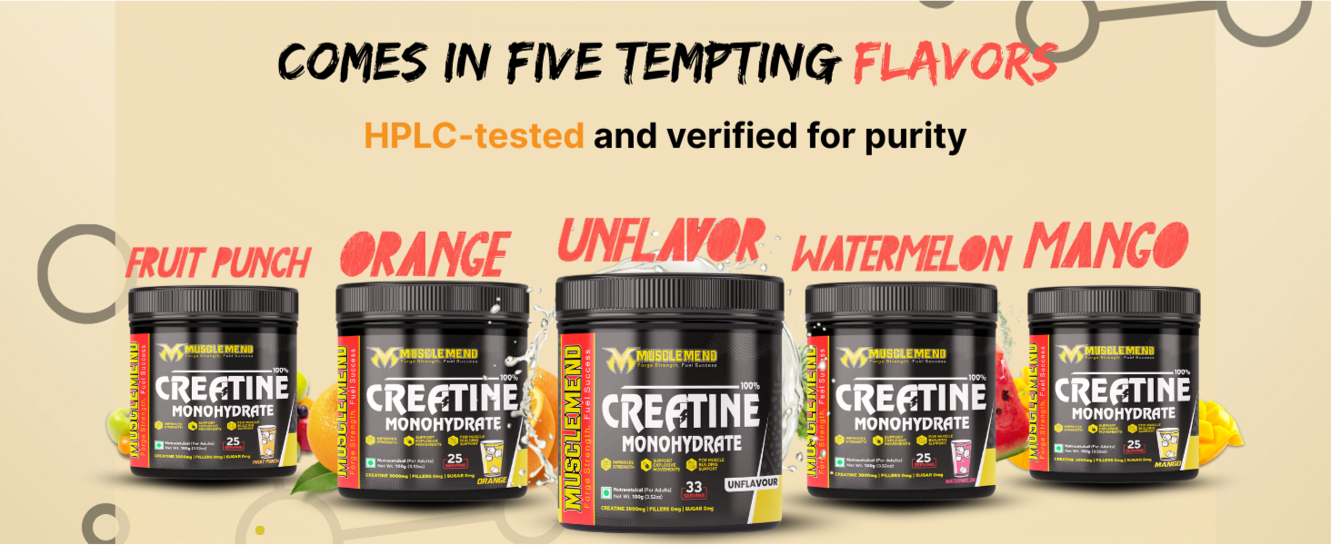 100% Creatine Monohydrate Powder - Micronized Supplement for Workout Performance, Recovery Build Muscle & Strength - Creatine Powder for Men & Women 25 Serving (100gm, Mango)