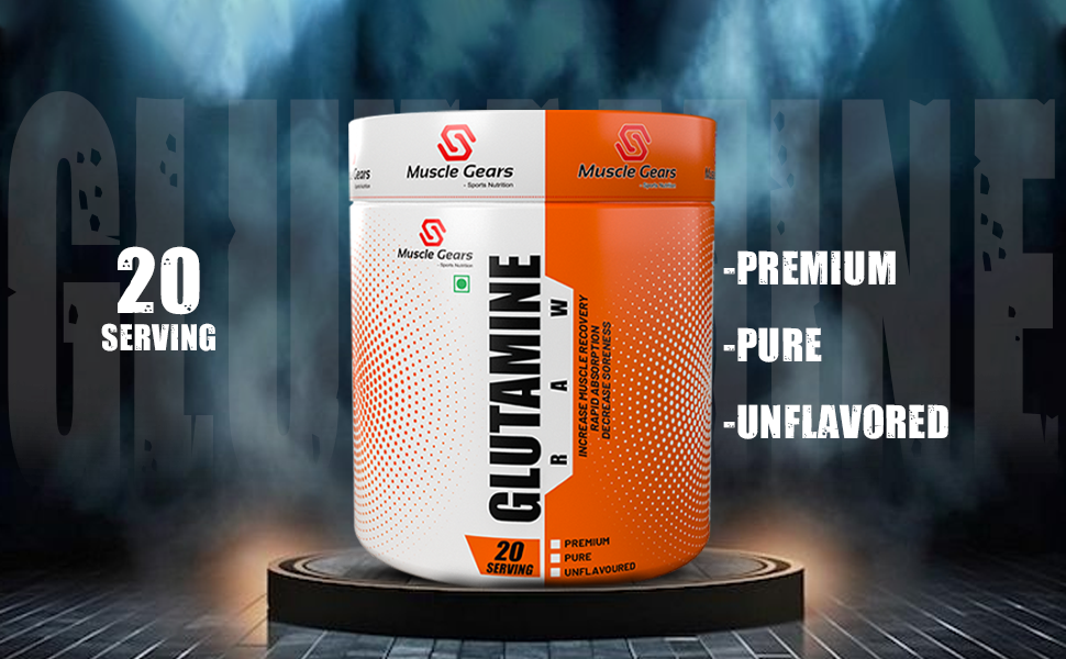 Muscle Gears L-Glutamine Powder 5000mg | Muscle Recovery & Lean Muscle Growth | Gut Health & Immune Support | Gluten Free | Fast Absorption | Unflavoured | 150g