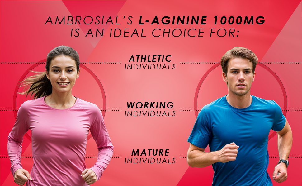 Ambrosial L-Arginine Supplement – 1000 Strength Formula for Active Lifestyle & Nutritional Support | 120 Capsules