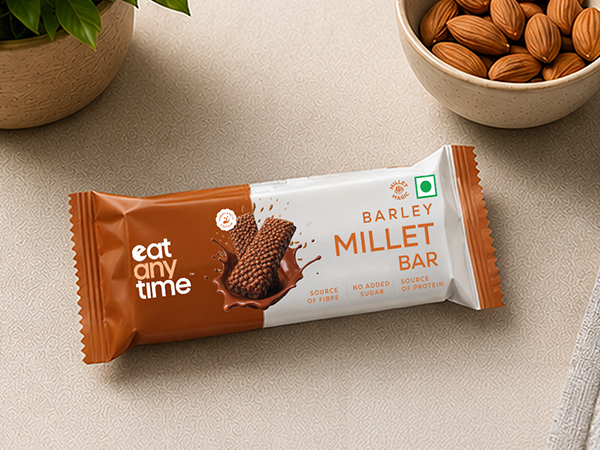 Eat Anytime Barley Millet Bar | Cranberry | Ancient Indian Supergrain | Source of Fibre | Enriched with Calcium | No Added Refined Sugar | 25g