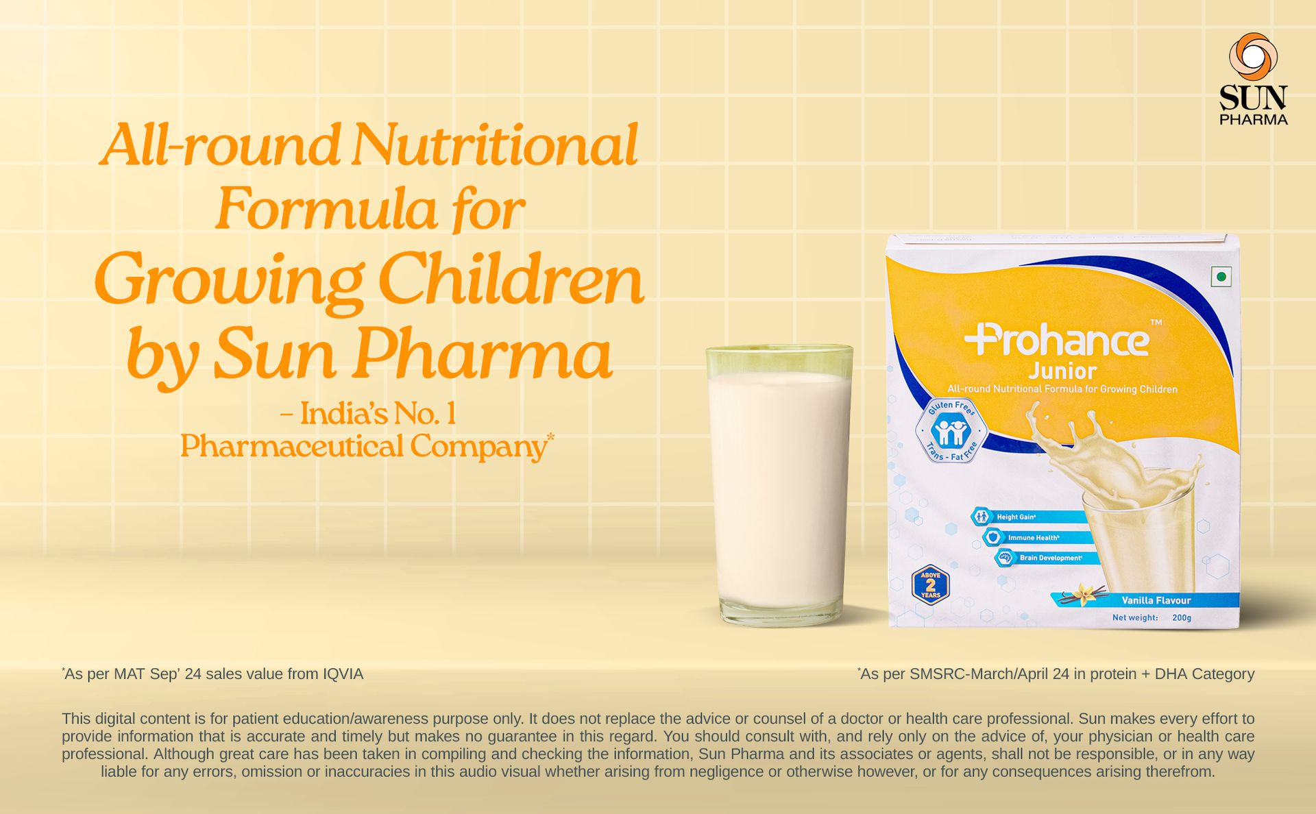 Prohance Junior 200G-All-Round Nutritional Formula Powder For Growing Children(Vanilla)