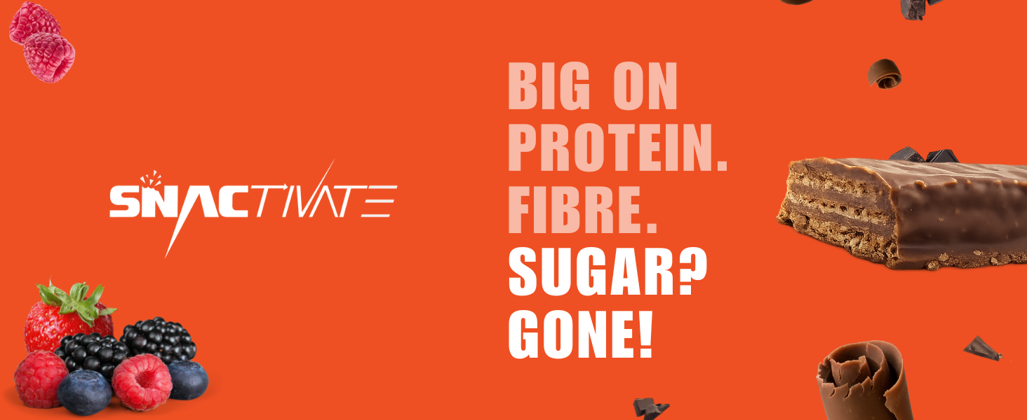 Snactivate India’s 1st Protein Wafer Bar - Double Chocolate & Mixed Berries (Pack of 12, 40g Each) | Real Whey 10g Protein, 10g Fibre & Zero Added Sugar | No Maida | Crunchy & Healthy Snack