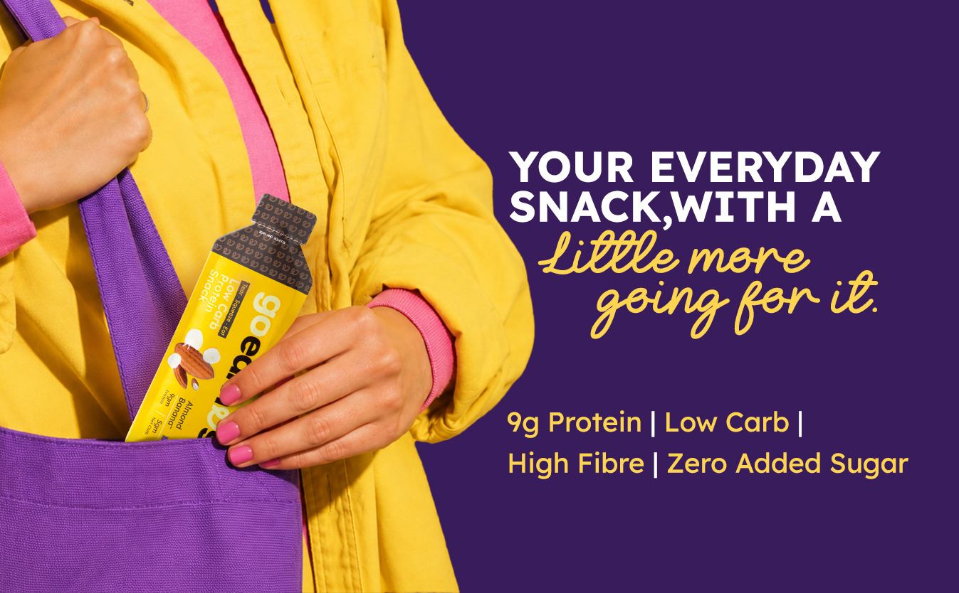 Goearnest Almond Banana Low Carb, High Protein Snack | 9g Protein, 5g Carbs | No Added Sugar, High Fibre, Gluten Free | 30g, Pack of 2