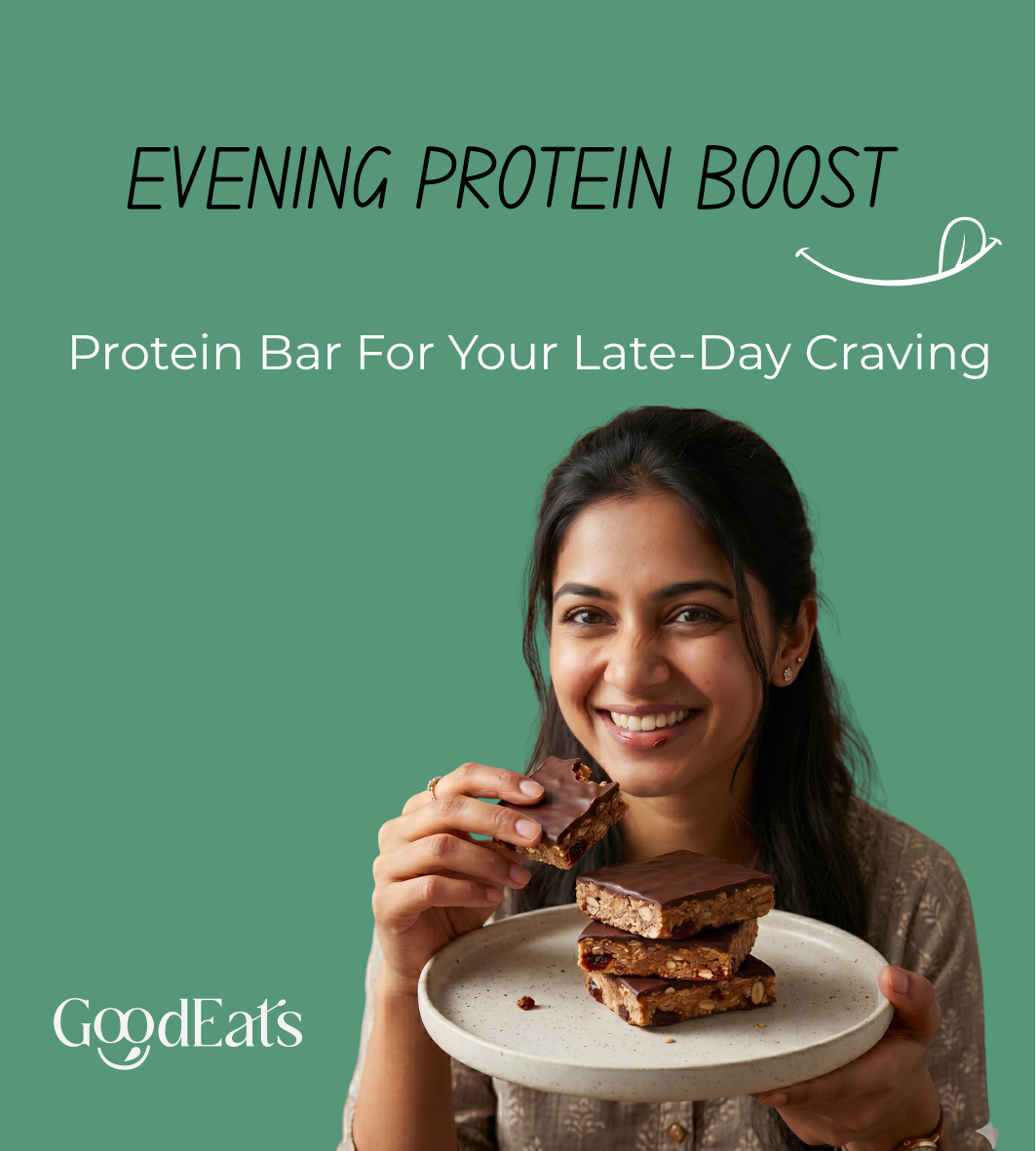 GOODEATS HIGH PROTEIN COMBO: 17.7g Protein (Per 50g Bite) + 23.2g Protein (Per 65g Bar) | Low Added Sugar (<0.4g & 0.5g) | Nuts & Seeds + Oats & Jowar | With Prebiotic Fiber | Whey Concentrate + Soya Isolate | No Artificial Preservatives | 50g x 5 & 65g x 4