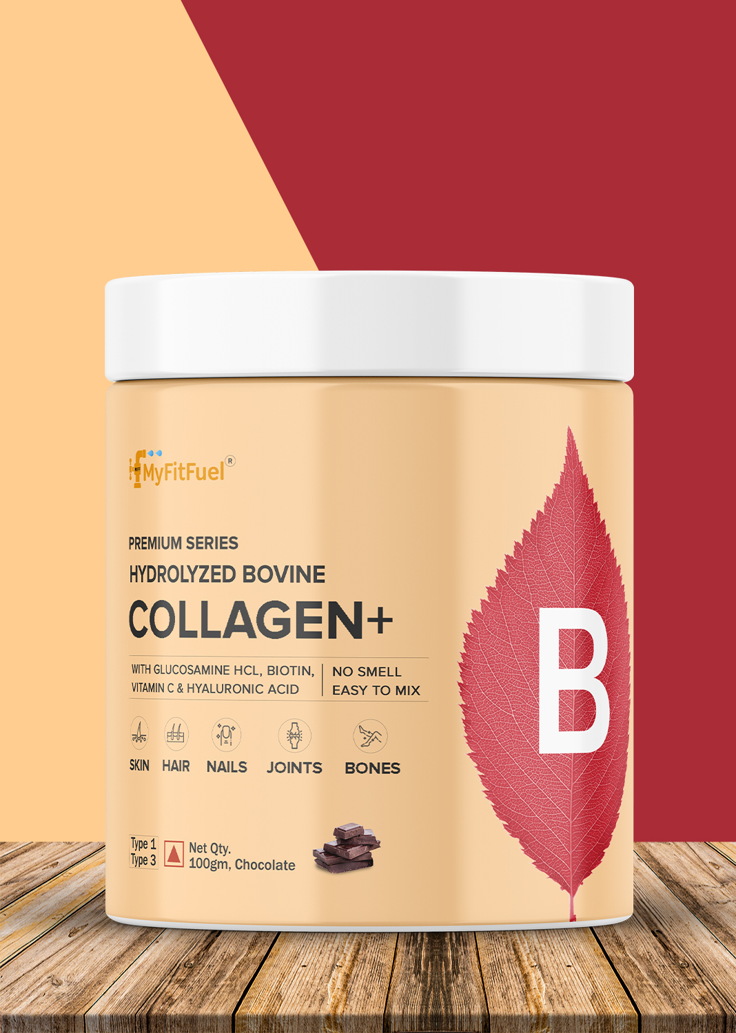MyFitFuel Hydrolyzed Bovine Collagen (500gm, Unflavored) with Biotin, Hyaluronic Acid, Zinc, Vitamin C & Glucosamine | For Skin, Hair, Nails & Joints