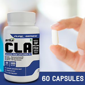 Nutrija CLA 1000mg (Conjugated Linoleic Acid) | 60 Capsules | Derived from Safflower Oil | Supports Lean Muscle Mass