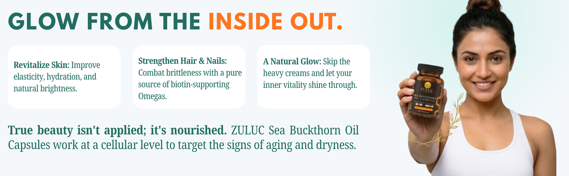 Sea Buckthorn Oil Capsules with Omega 7 | Wild Himalayan Sea buckthorn Berry oil Extract | Supports Skin Glow, Anti-Ageing, antioxidant, Hair, Immunity & gut health supplement| Omega 3 6 7 9 Cold Pressed seabuckthorn capsule