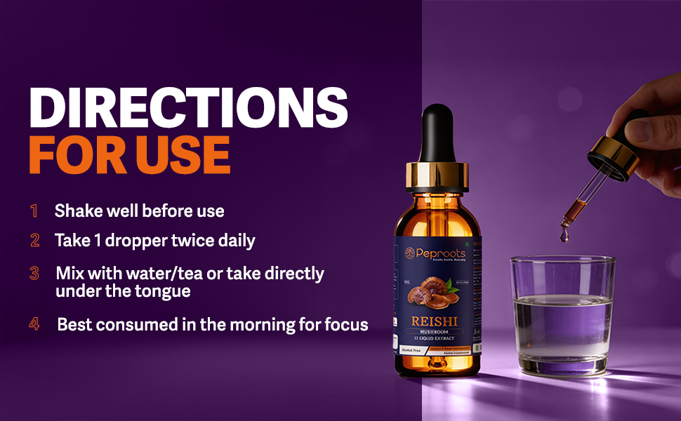 Reishi Mushroom Supplement | Liquid Extract for Heart Health, Stress Relief & Immune Support | Natural Herbal Superfood Tonic – Alcohol Free