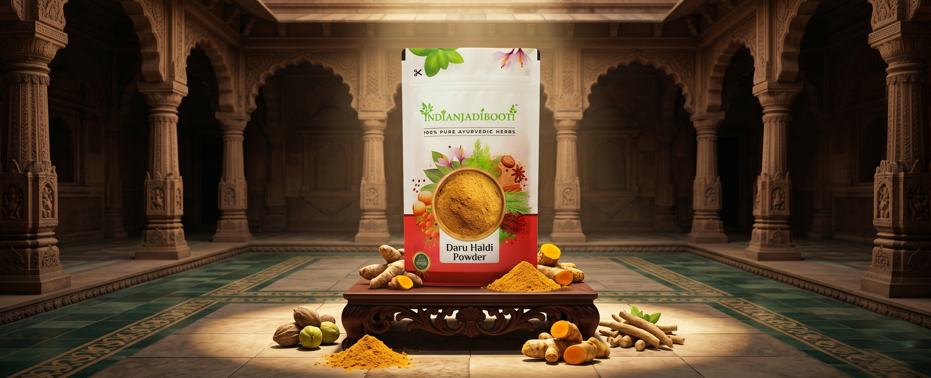 IndianJadiBooti Pure Daru Haldi Powder | Raw Berberis Aristata (Tree Turmeric) for Hepatic Support, Metabolic Wellness & Skin Clarity, 100 Grams Pack