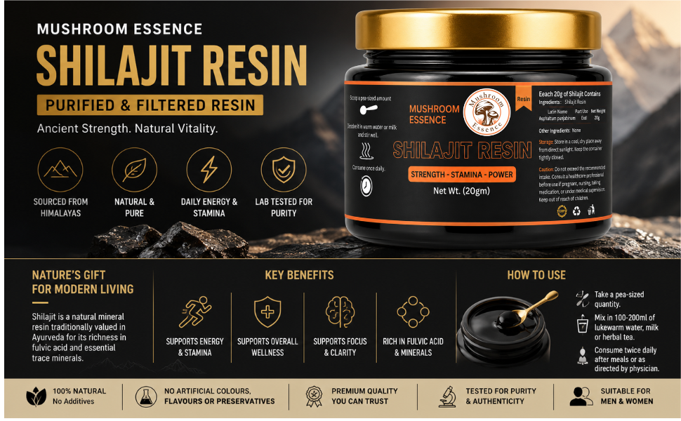 Shilajit Resin | Purified Himalayan Shilajit Resin |20g (pack of 1) for Energy & Immunity
