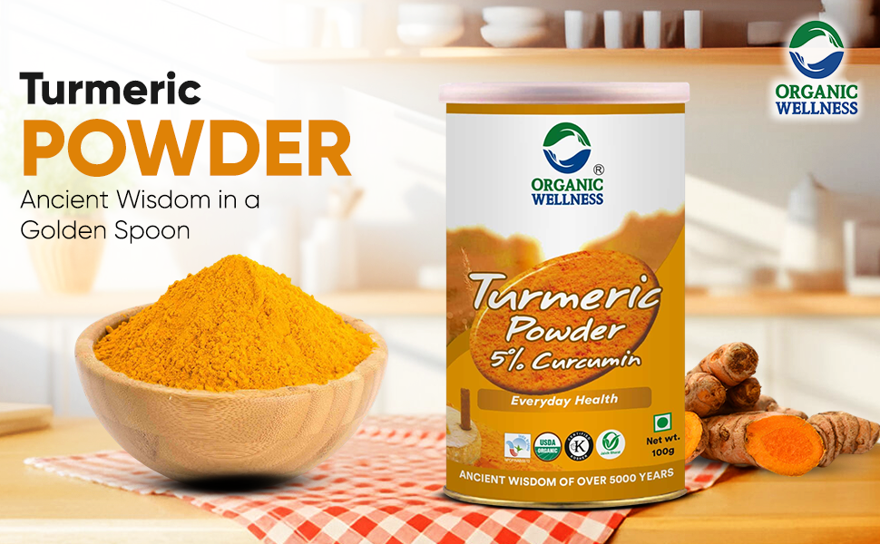 Organic Wellness 5% High-Curcumin Turmeric Powder 100 Gram Pack | Haldi Powder |