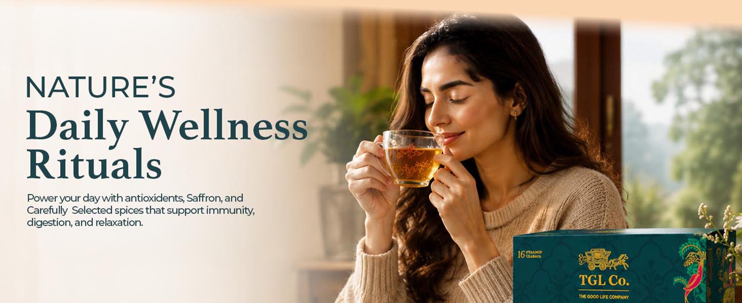 TGL Co. Kashmiri Saffron Kahwa Green Tea (16 Tea Bags) | Saffron-Infused Aromatic Blend | Boosts Immunity & Energy | Supports Digestion | Relieves Stress | Rich & Exotic Flavor (Pack of 2)