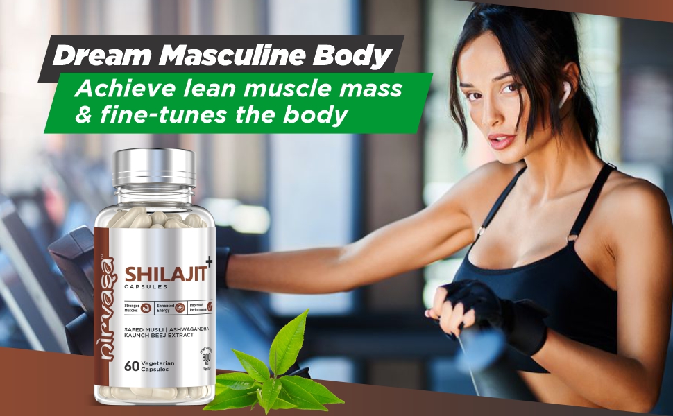 Nirvasa Pure Shilajit/Shilajeet (800mg) 60 Capsules | Boost Strength, Stamina, Energy & Immunity | Supports Vitality, Performance & Muscle Growth | Ashwagandha, Safed Musli & Kaunch Beej (Pack of 1)
