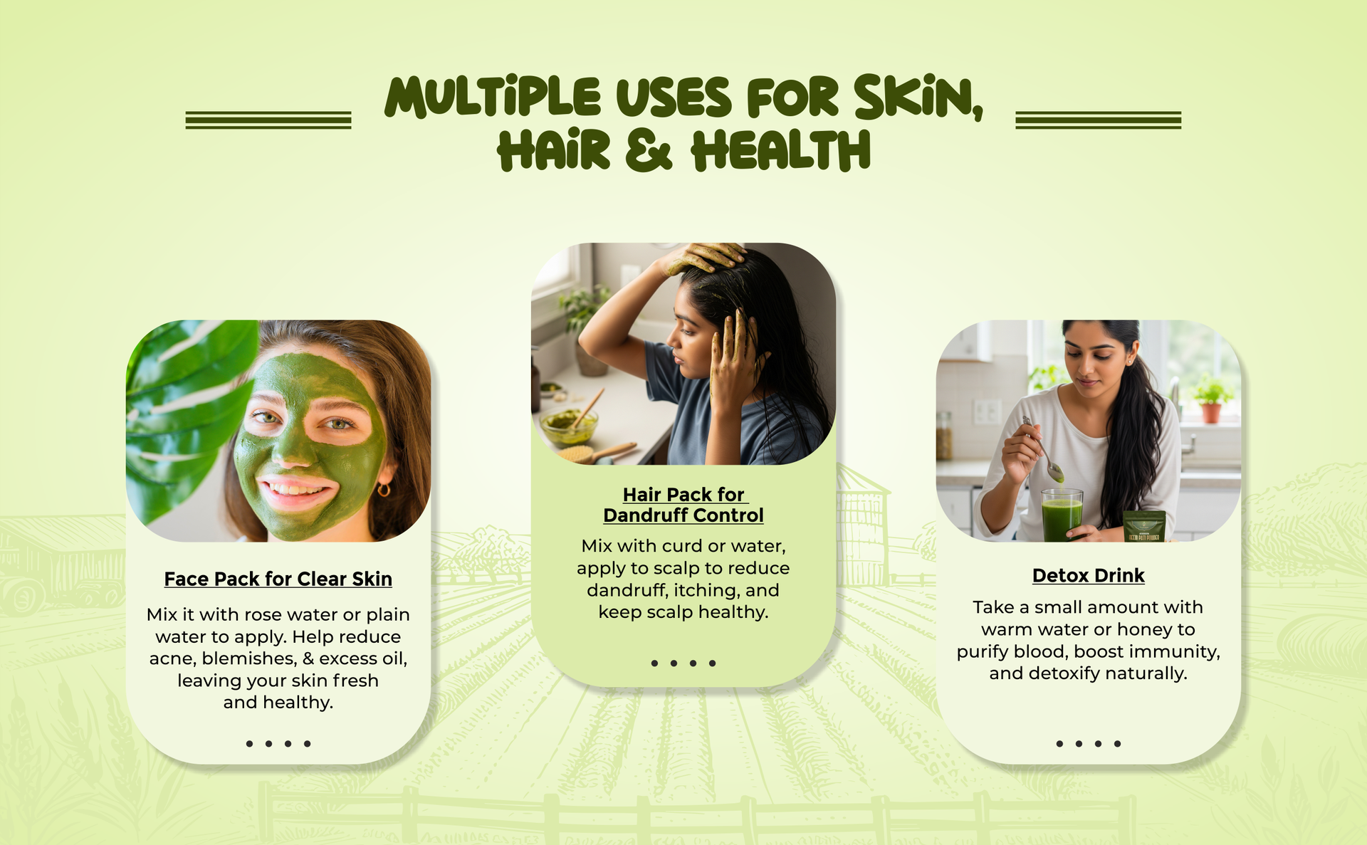 Natural & Organic Neem Leaf Powder 500Gm for Face Packs, Hair Care, Skin Health, Blood Purification, Immunity & Overall Wellness