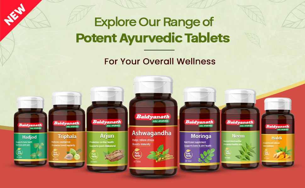 Baidyanath Ashwagandha - 60 Tablets | Ayurvedic Formulation with Ashwagandha Root Extract | Stress, Sleep, Immunity & Stamina Support