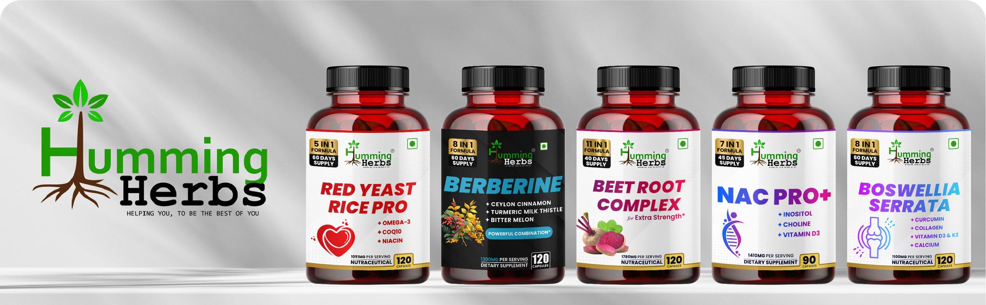 Humming Herbs Urinary Tract Wellness 6-in-1 with D-Mannose, Cranberry, Hibiscus, Probiotics & Prebiotic Inulin – Urinary Comfort & Cleansing Support – 120 Veg Capsules