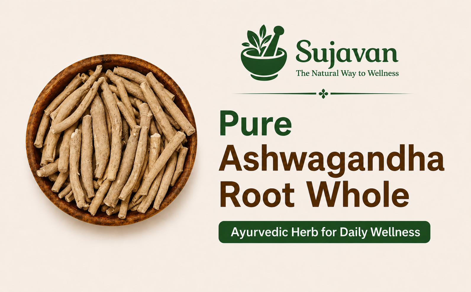Ashwagandha Root Whole - 100 gm | Withania Somnifera | Indian Ginseng | Herbal Supplement