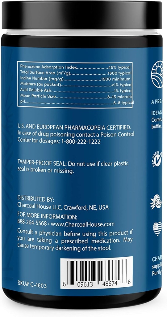 Charcoal House Detox and Cleanse USP Medical Grade Coconut Shell Activated Charcoal Powder - with High Adsorptive & Fast Acting Capacity - Powdered, Edible & Nutritional - 24 oz 4