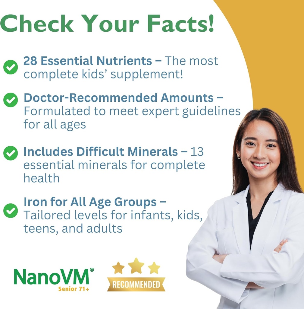 Senior 71+, Allergen-Free Vitamin Supplements, Unflavored Multivitamin Powder with 14 Vitamins & 13 Minerals, Low-Carbohydrate Mineral Supplements, 275g - Solace Nutrition 4