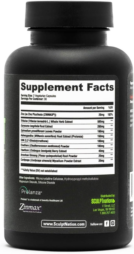 Sculpt Nation by V Shred Test Boost Max and Premium Probiotics Bundle 6