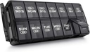Sukuos Weekly Pill Organizer 7 Day 2 Times a Day, Quick Fill Daily Pill Box (AM PM), Extra Large Pill Cases for Vitamin/Fish Oil/Supplements, Arthritis Friendly, Easy to Clean 2